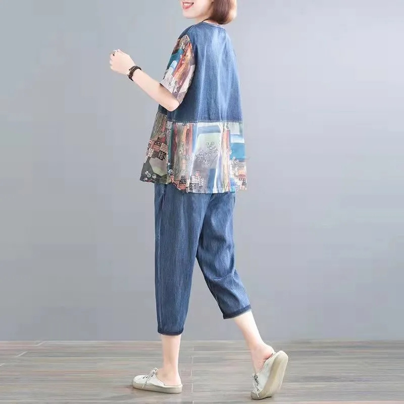 5XL Summer Women's Jeans Sets  - Embroidery Jeans avaliação e preço