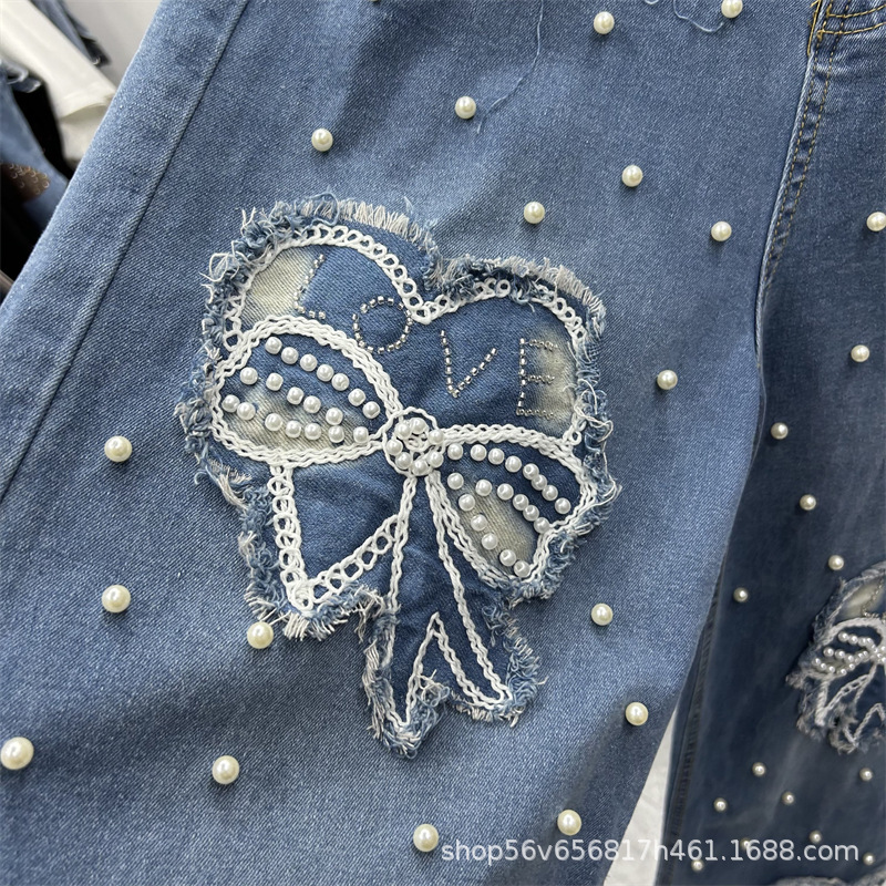 New Spring Summer Women Two-pi - Embroidery Jeans avaliação e preço