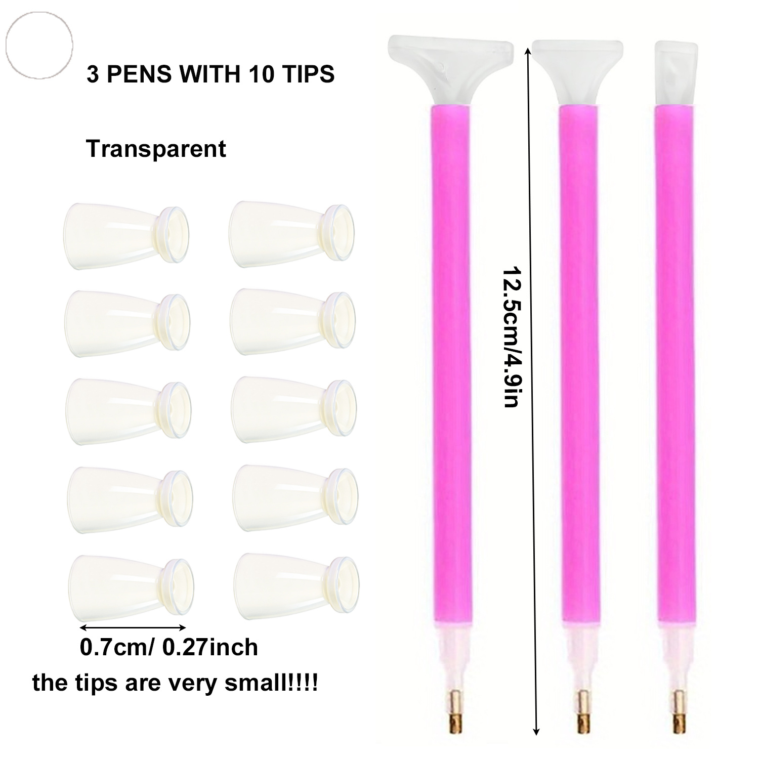 10 Silicone Tips & 3 Pens Diam - Embroidery Needle Pen avaliação e preço