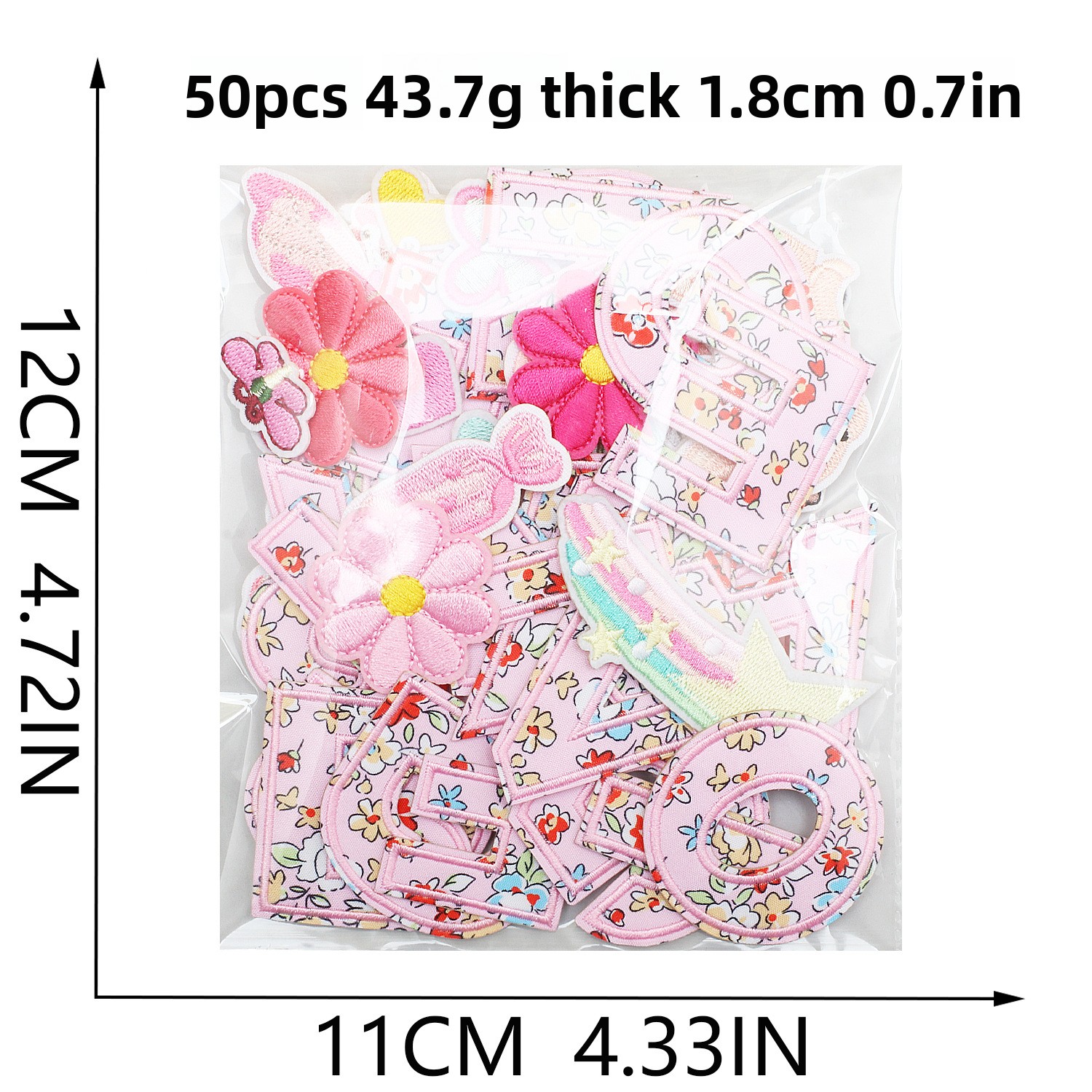 10PCS Pink Pattern Letter Embr - Embroidery Alphabet Designs avaliação e preço