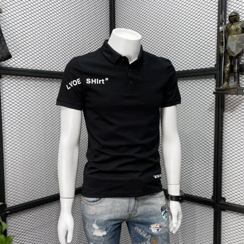 With Collar Tee Shirt for Men  - Embroidery Alphabet Designs avaliação e preço