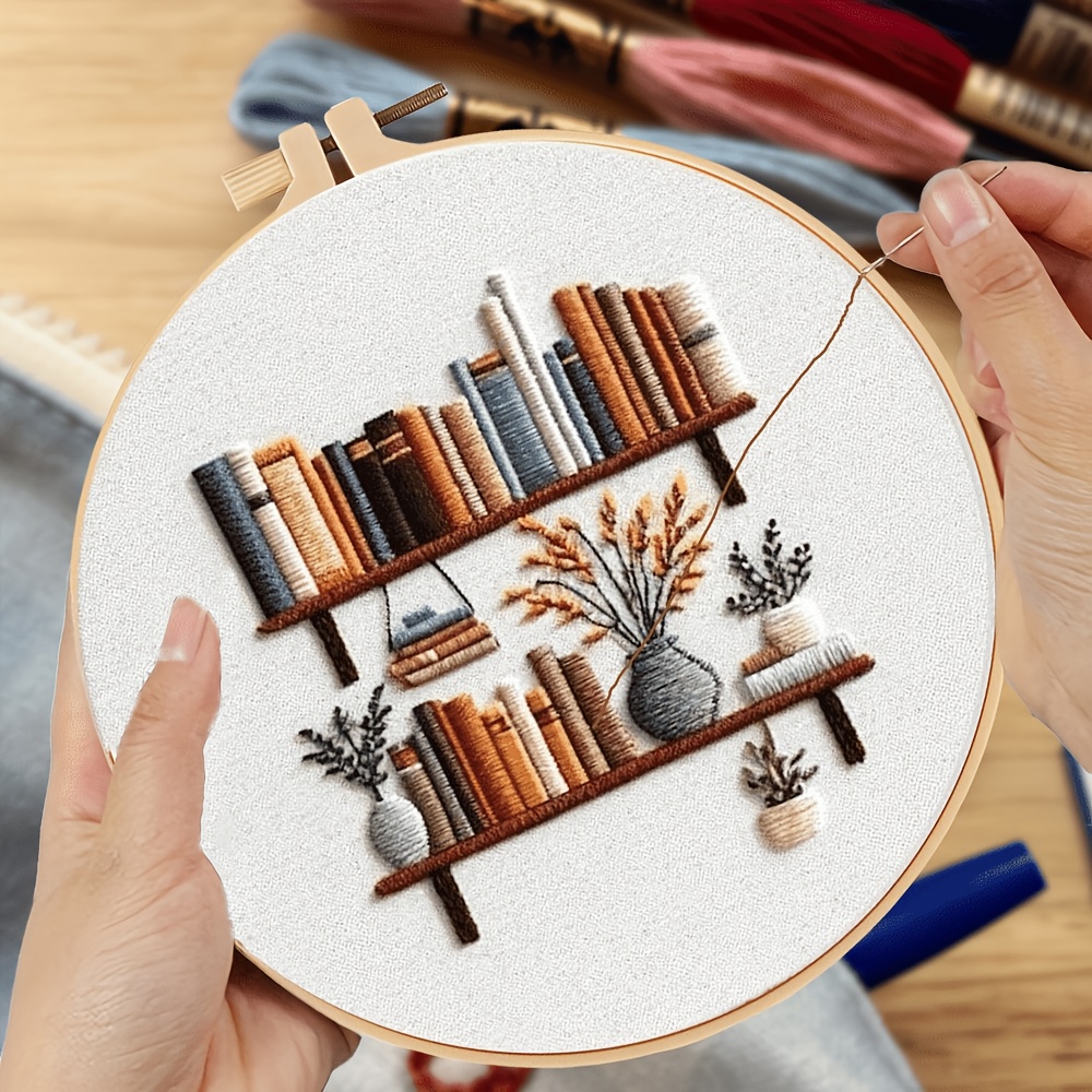 Creative Bookshelf Flower And  - Embroidery Whale avaliação e preço