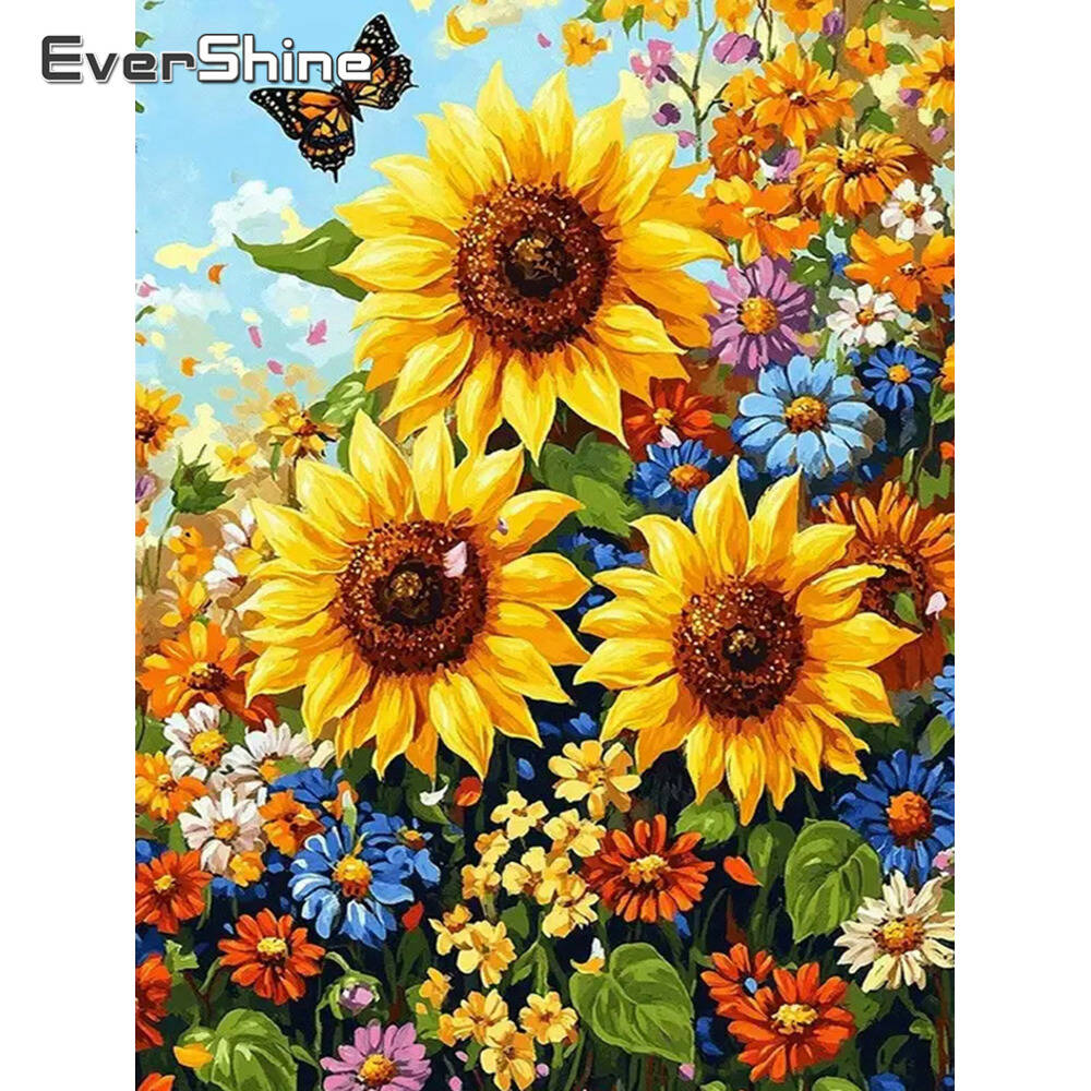 Evershine Full Square Round Di - Embroidery Daisy Flower avaliação e preço