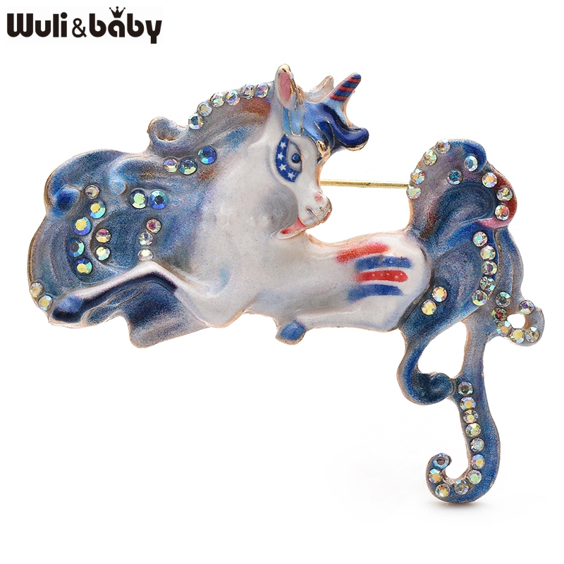 Wuli&baby Beautiful Enamel Hor - Embroidery Unicorn avaliação e preço