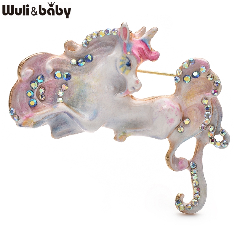 Wuli&baby Beautiful Enamel Hor - Embroidery Unicorn avaliação e preço