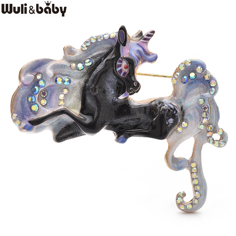 Wuli&baby Beautiful Enamel Hor - Embroidery Unicorn avaliação e preço