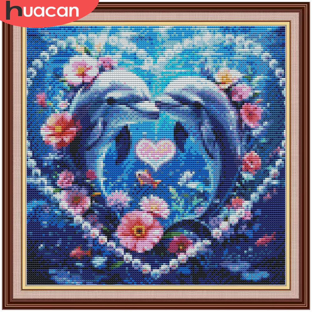 HUACAN Cross Stitch Sets Dolph - Embroidery Daisy Flower avaliação e preço