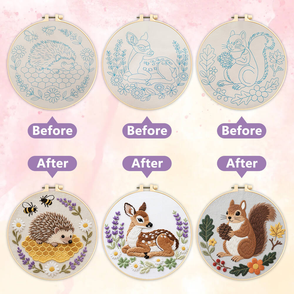 1Pc DIY Embroidery Deer Squirr - Embroidery Whale avaliação e preço