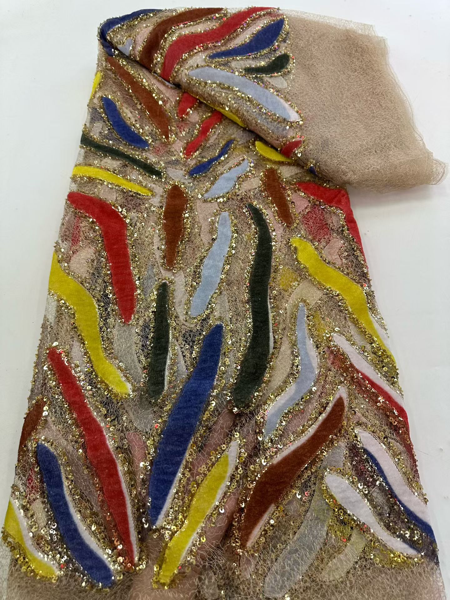 Latest African Sequins Lace Fa - Embroidery Gradient avaliação e preço