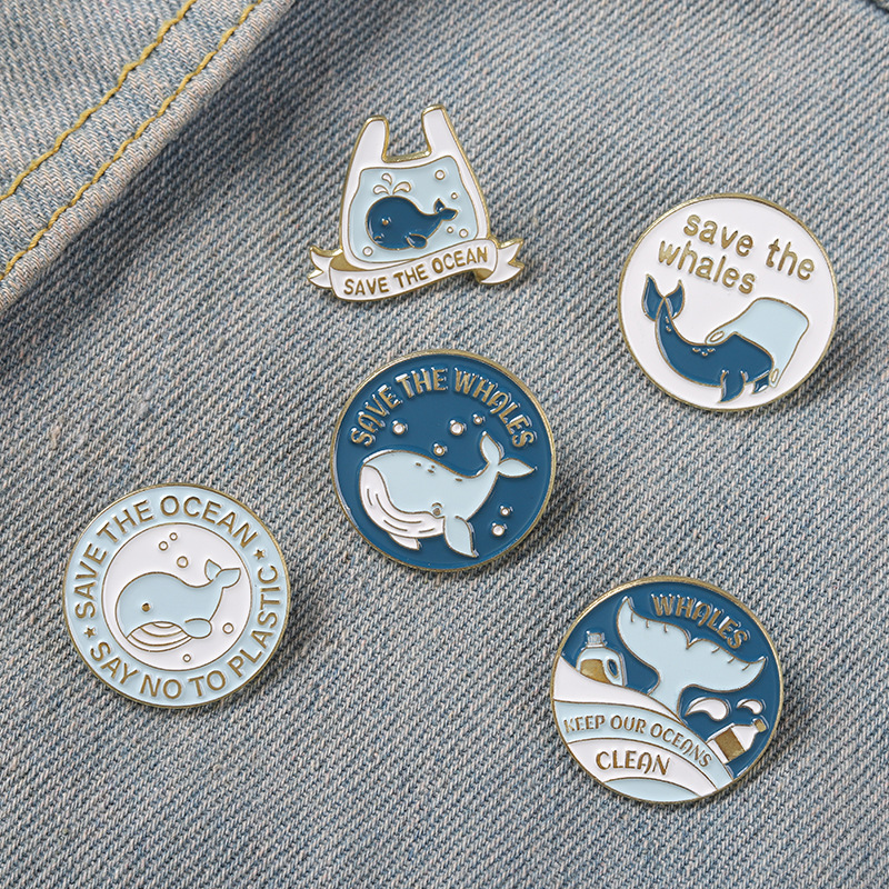 Cute Cartoon Whale Brooch Pins - Embroidery Whale avaliação e preço