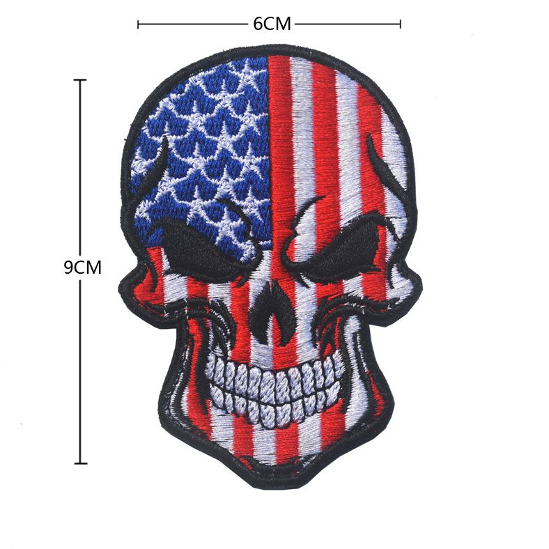 Skull Patch Russia USA France  - Embroidery Uk avaliação e preço
