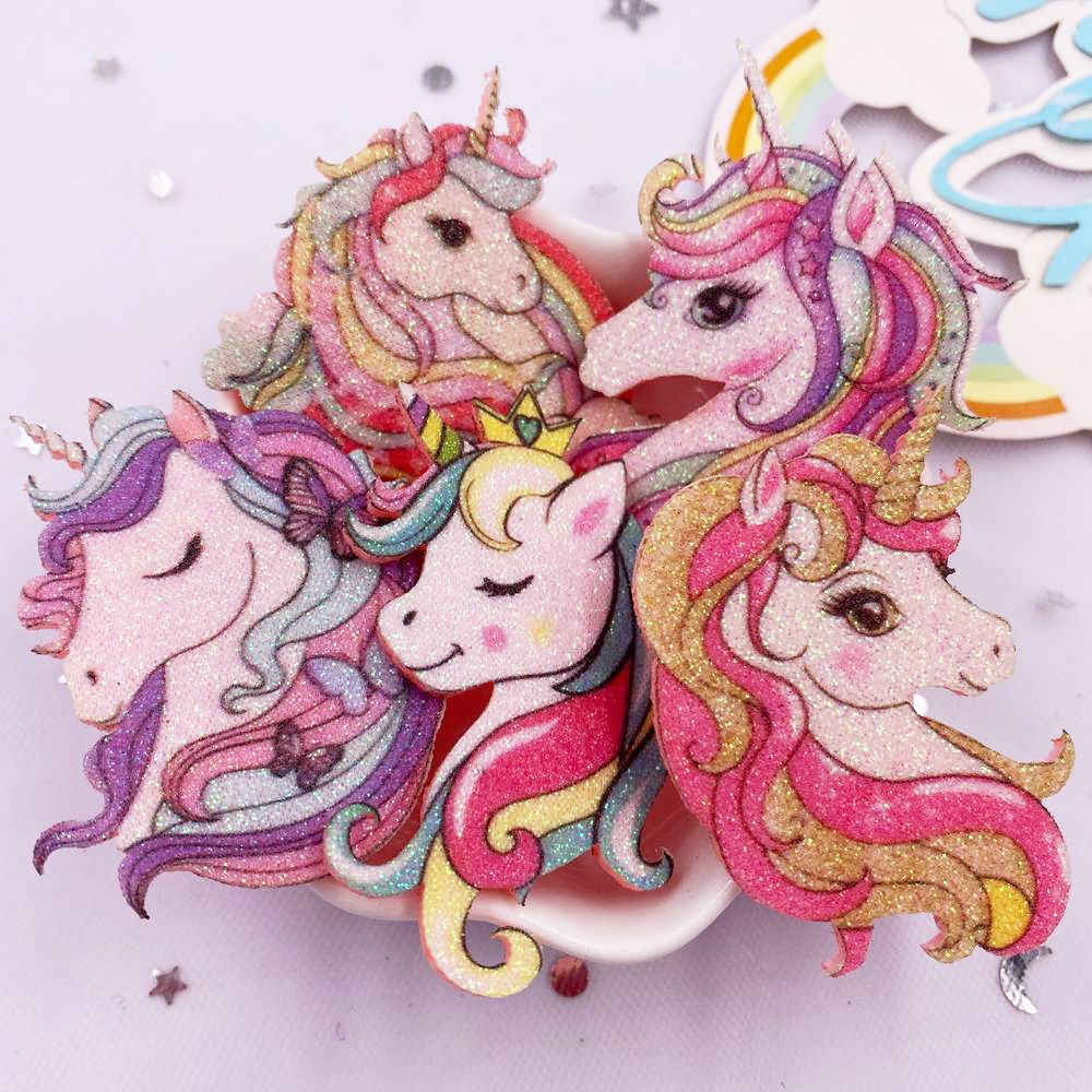 10pcs Glitter Felt Fabric Nonw - Embroidery Unicorn avaliação e preço