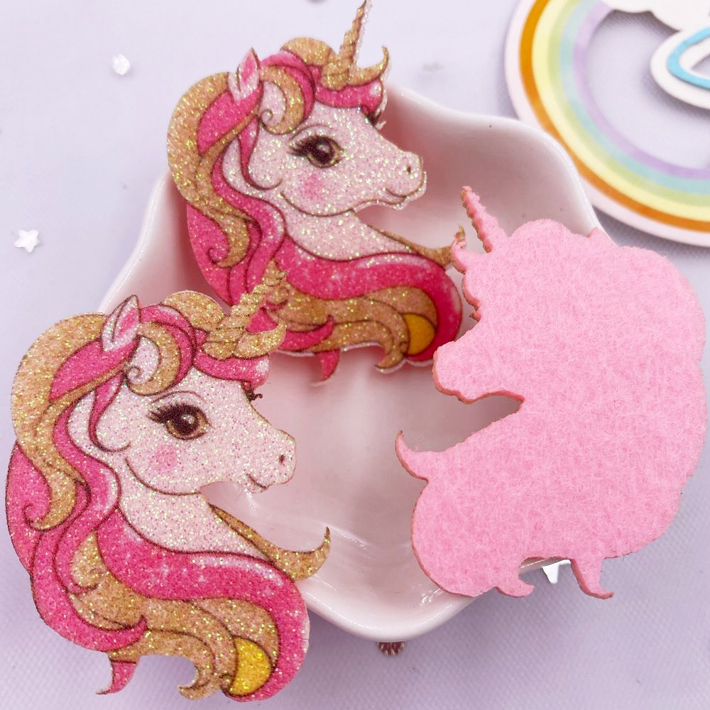 10pcs Glitter Felt Fabric Nonw - Embroidery Unicorn avaliação e preço