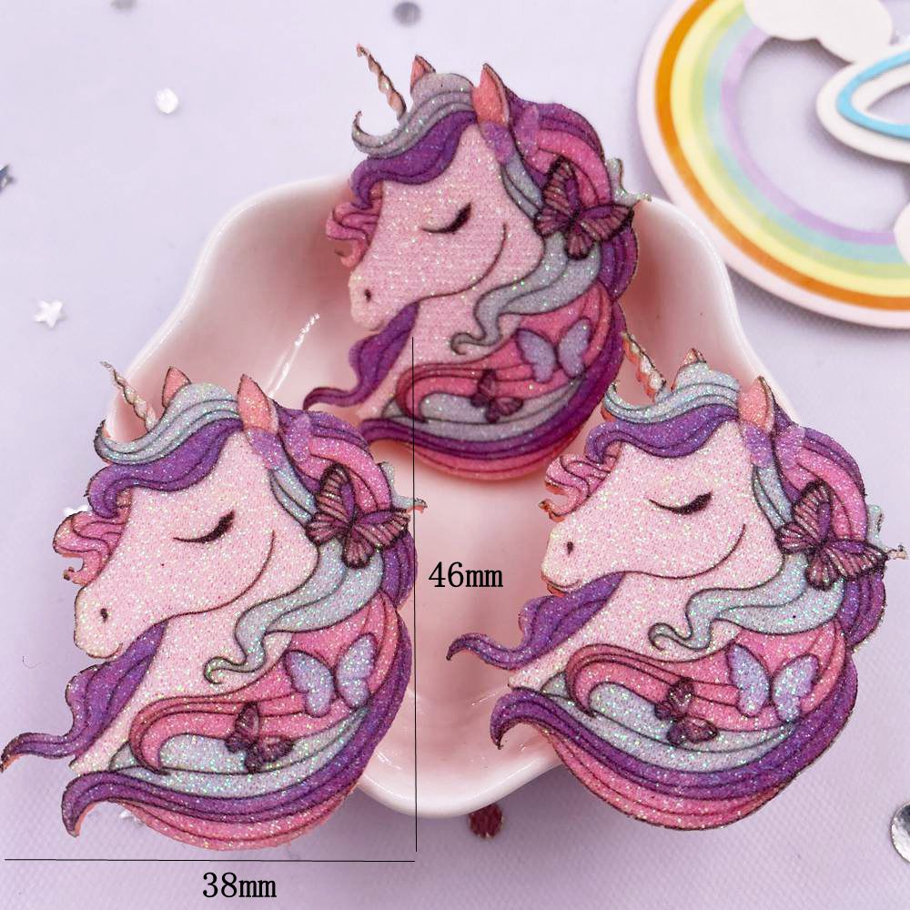 10pcs Glitter Felt Fabric Nonw - Embroidery Unicorn avaliação e preço