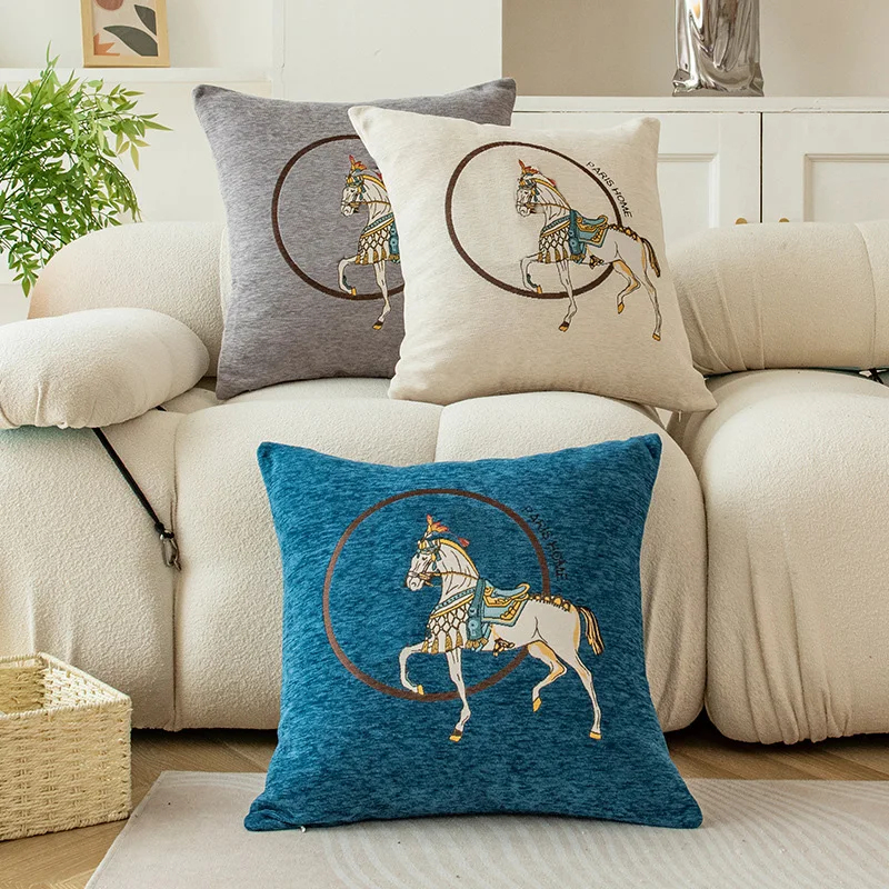 Horse 45cm Throw Pillow Cushio - Embroidery Horse avaliação e preço