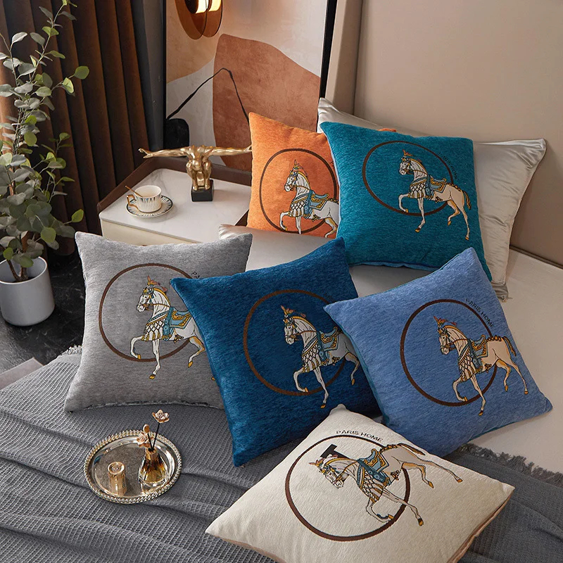 Horse 45cm Throw Pillow Cushio - Embroidery Horse avaliação e preço