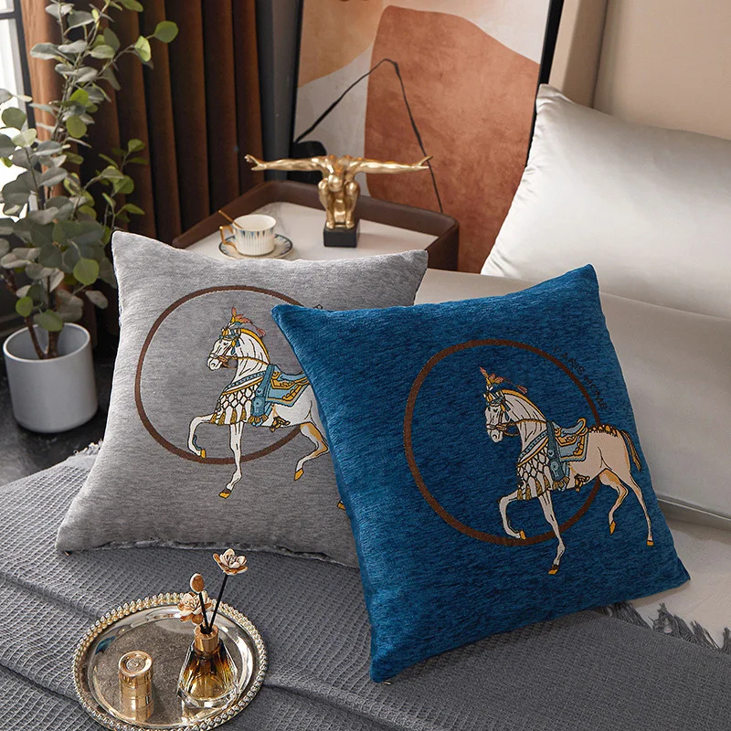 Horse 45cm Throw Pillow Cushio - Embroidery Horse avaliação e preço