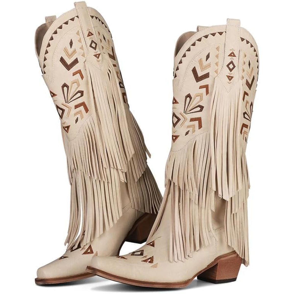 Women's Mid-calf Boots Retro W - Embroidery Design avaliação e preço