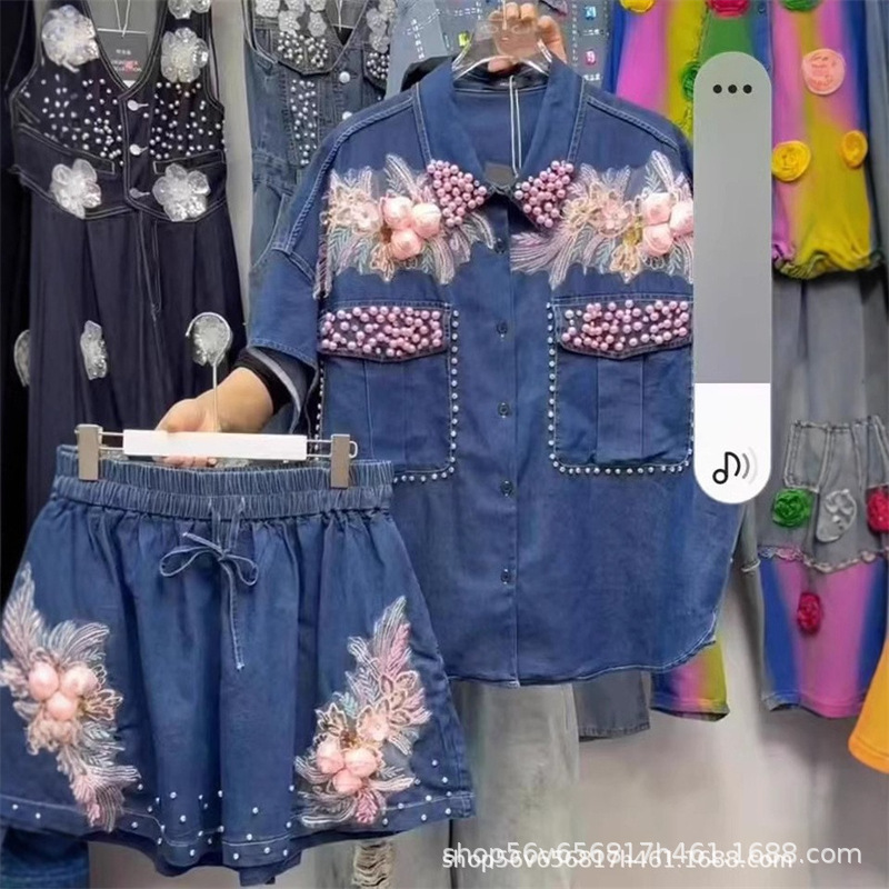 Women Diamonds Beaded Flowers  - Embroidery Jeans avaliação e preço