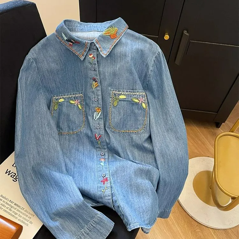 Harajuku Fashion Cotton Denim  - Embroidery Jeans avaliação e preço